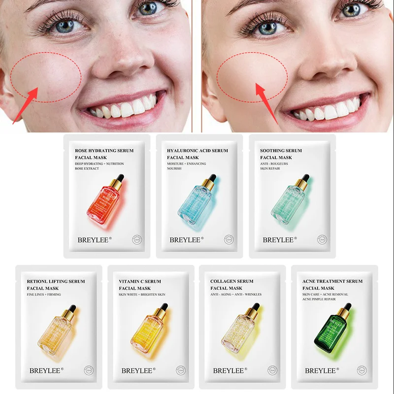 

Collagen Mask Skin Care Hyaluronic Acid Moisturizing Anti-Wrinkle Face Masks Vitamin C Whitening Brighten Firm Beauty Cosmetics