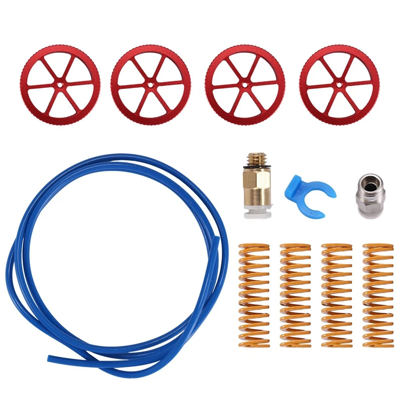 

3D Printer Kit With Capricorn Advanced XS Bowden Tube, 4 Aluminum Manual Twist Leveling Nuts, Suitable For Ender 3/3 Pro