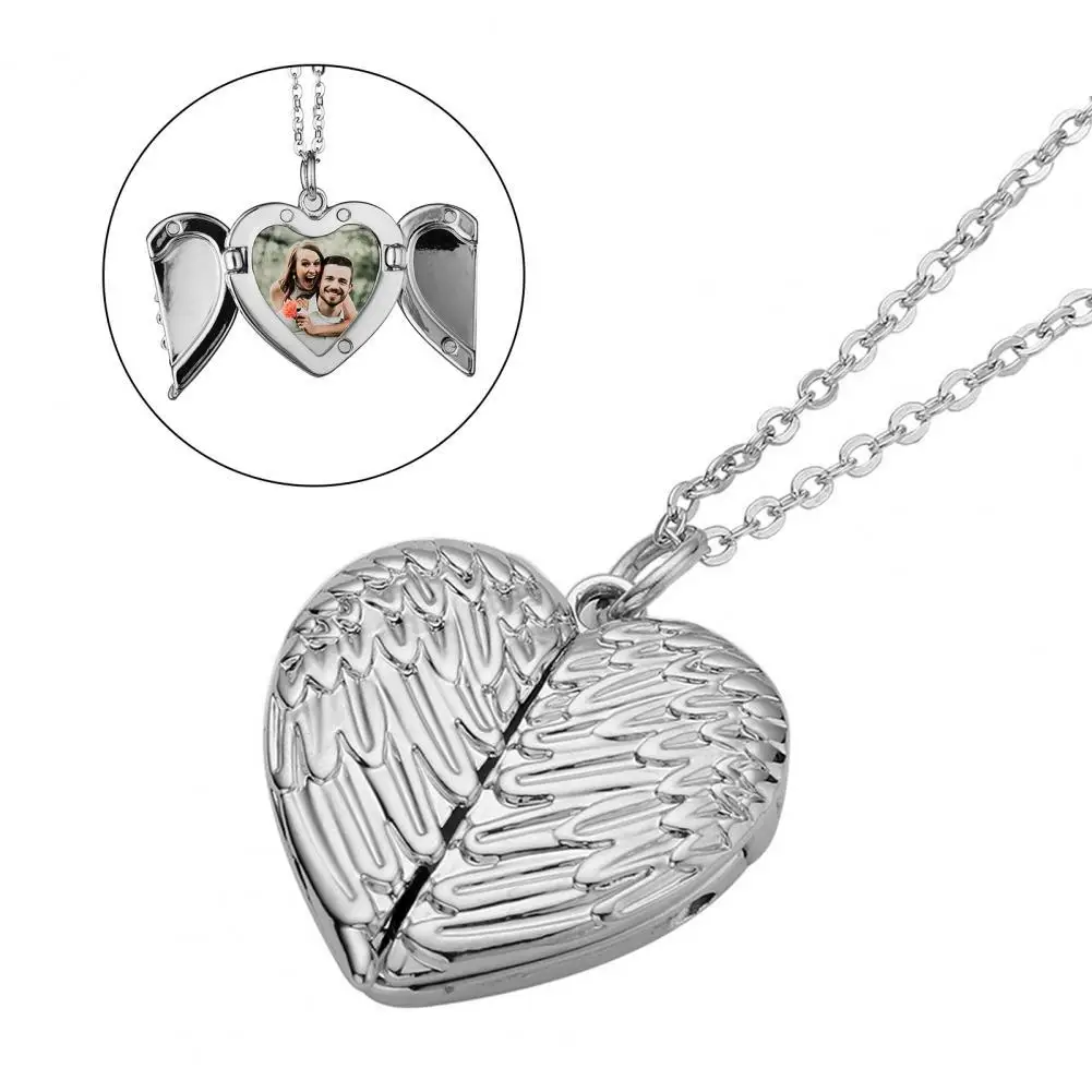 

Unique Heart Shape Collectible Blank Sublimation Locket Angel Wing Necklace Pendant for Couple Necklace Pendant Pendant