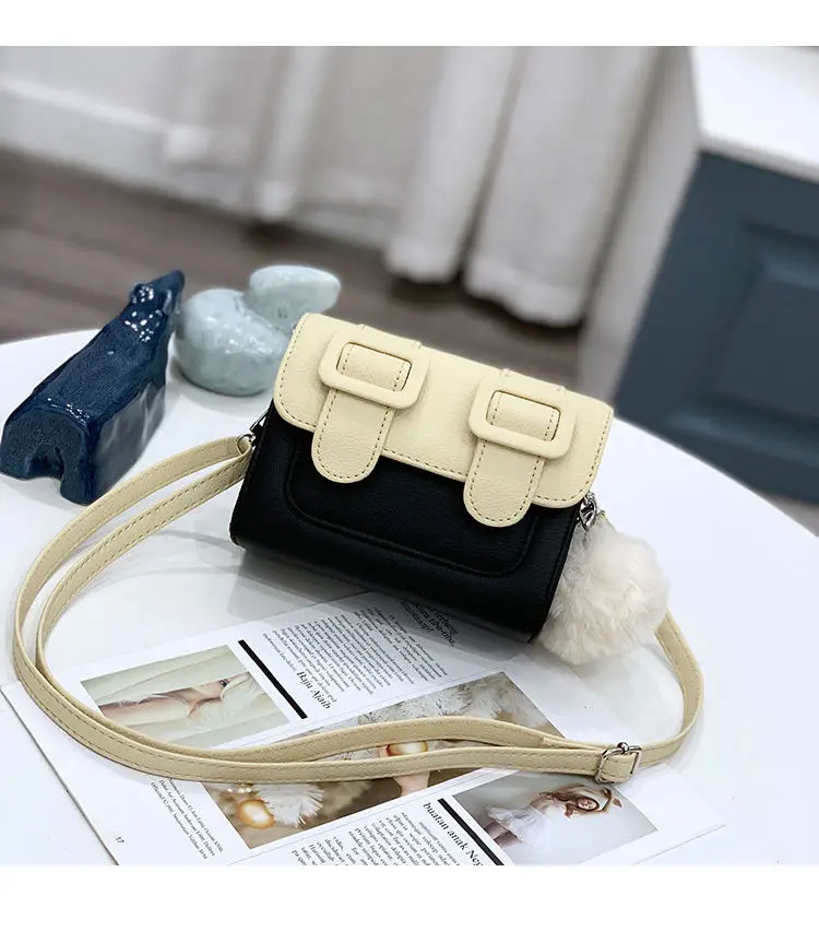 

Xiuya Cute Shoulder Bag Women Spring Fashion Casual Sweet Handbag Advanced Pu Leather Designer College Style Cambridge Bag