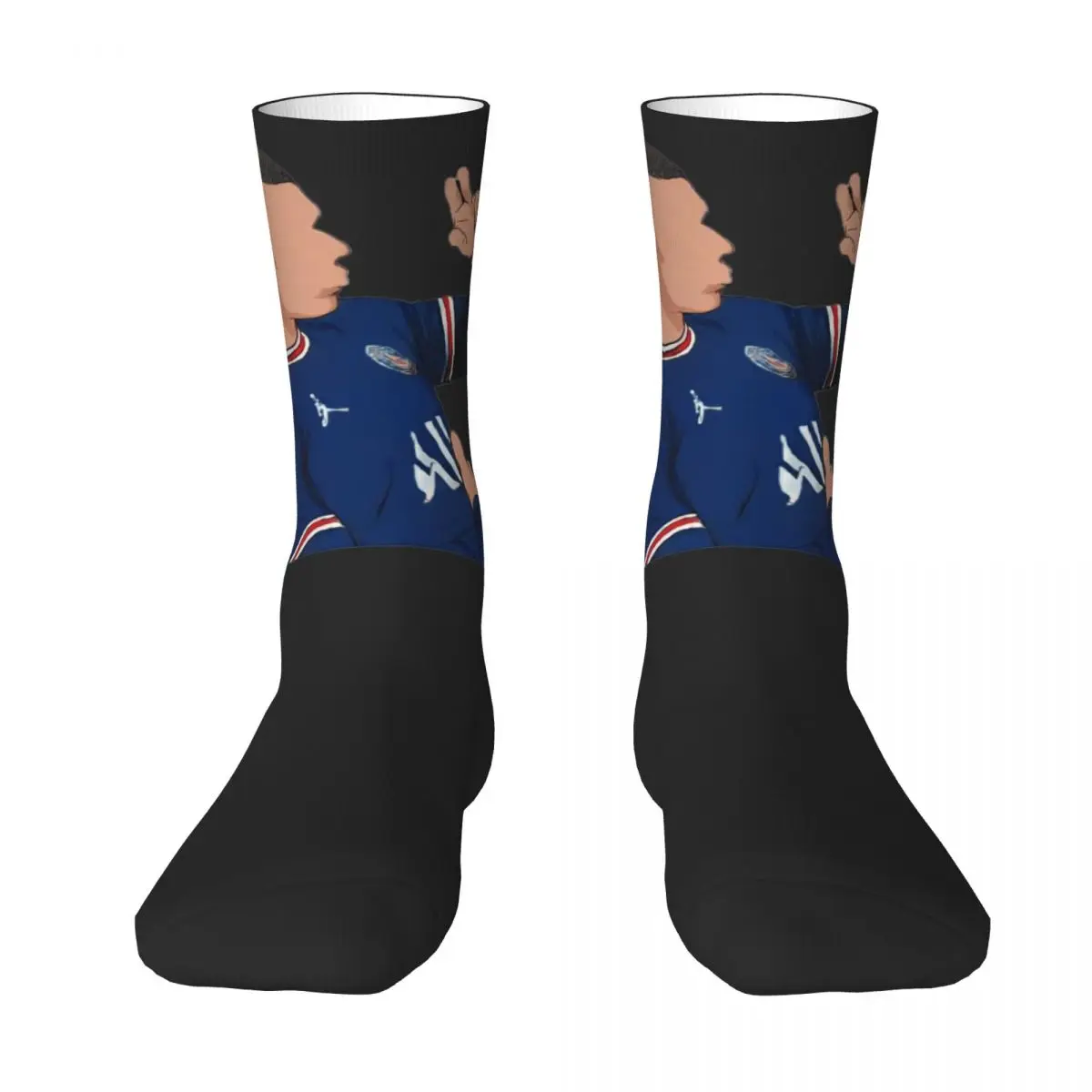 

France Football Team Kylianer And Mbappﾩ And Mbappe Color contrast socks Socks Novelty Casual Graphic Football Team Stocking
