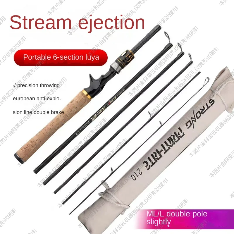 

ZMD Fishing Rod 2.1M 2.4M 2.7m 6 Sections ML/L Carbon Fiber Spinning Rod Baitcasting Rod Casting Gift Rod Cover