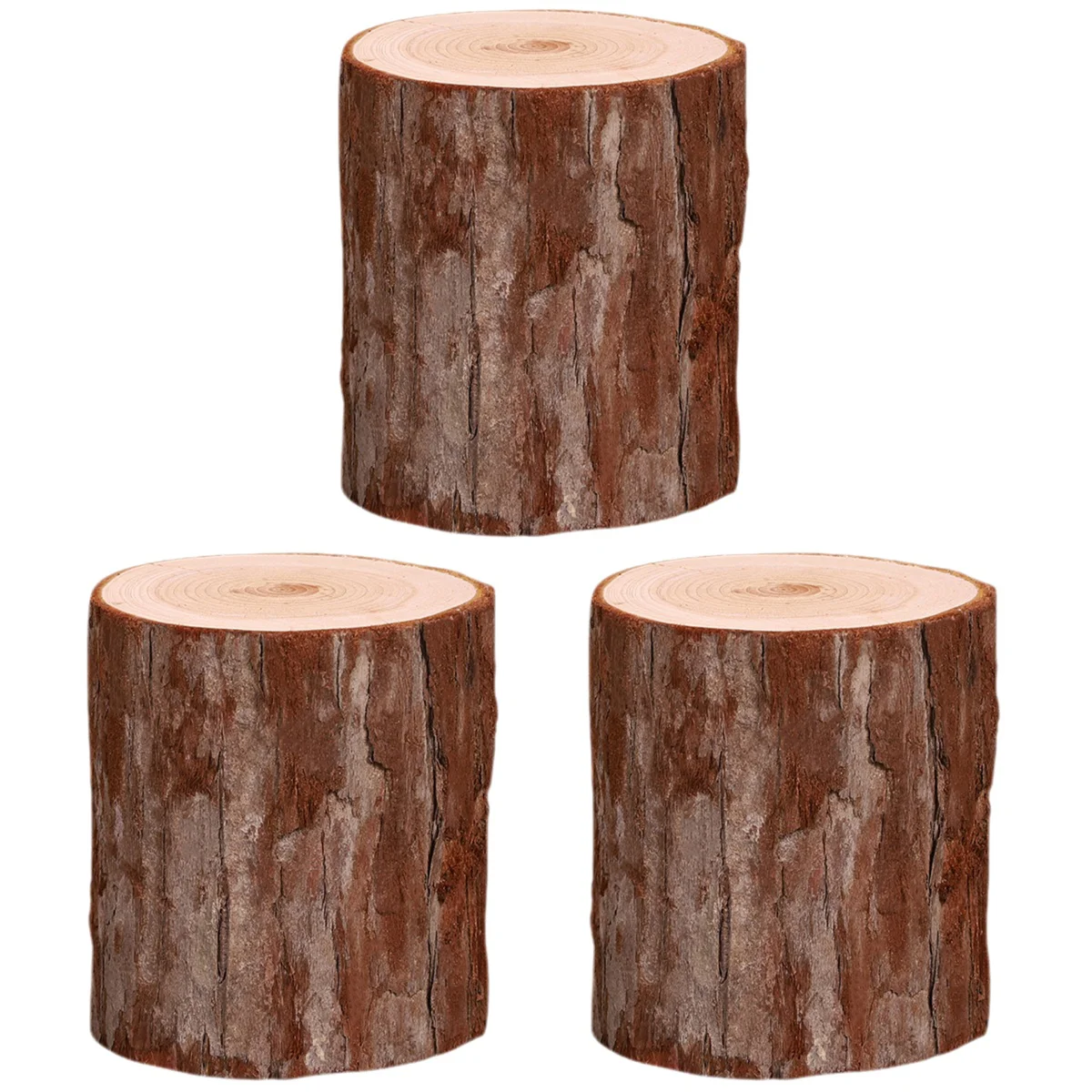 

3pcs Wooden Stump Holder Tree Tea Light Holder Craft Display Wooden Base Wedding Centerpiece