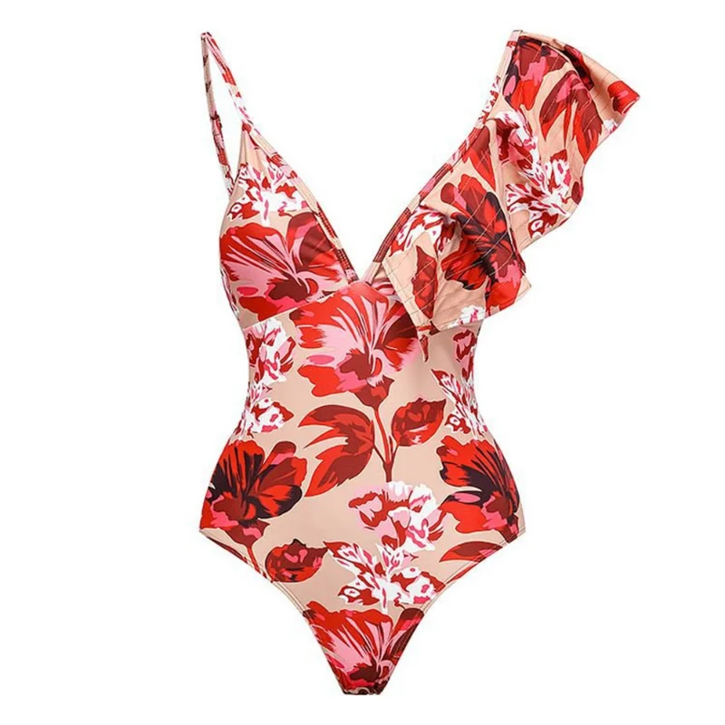 One Piece Swimsuit Bikini Maxi Wrap Skirts Woman Ruffle Swimwear Vintage Holiday Designers Bathing Suit Beach Cover Up Summer