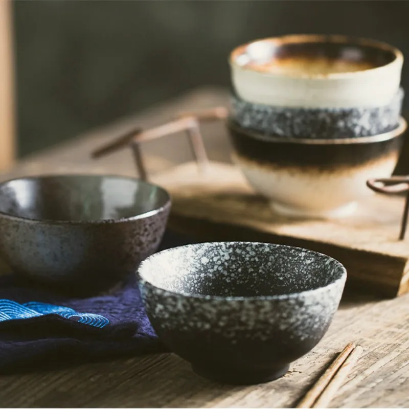 

Japanese Style Kitchen Utensils Restore Ancient Ways Ceramic Anti-scalding European Simple Household Soup Bowl High-legged