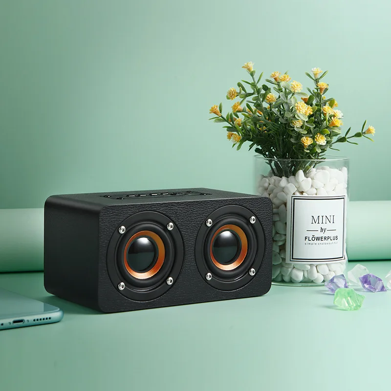 Портативная беспроводная деревянная колонка с Bluetooth, домашний театр, микрофон, плеер MP3, TF FM радио, усилитель высокой верности