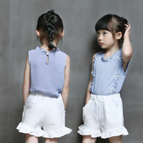 GEONYIEEK Футболка и шорты из хлопка для девочки 80/S-110/XL