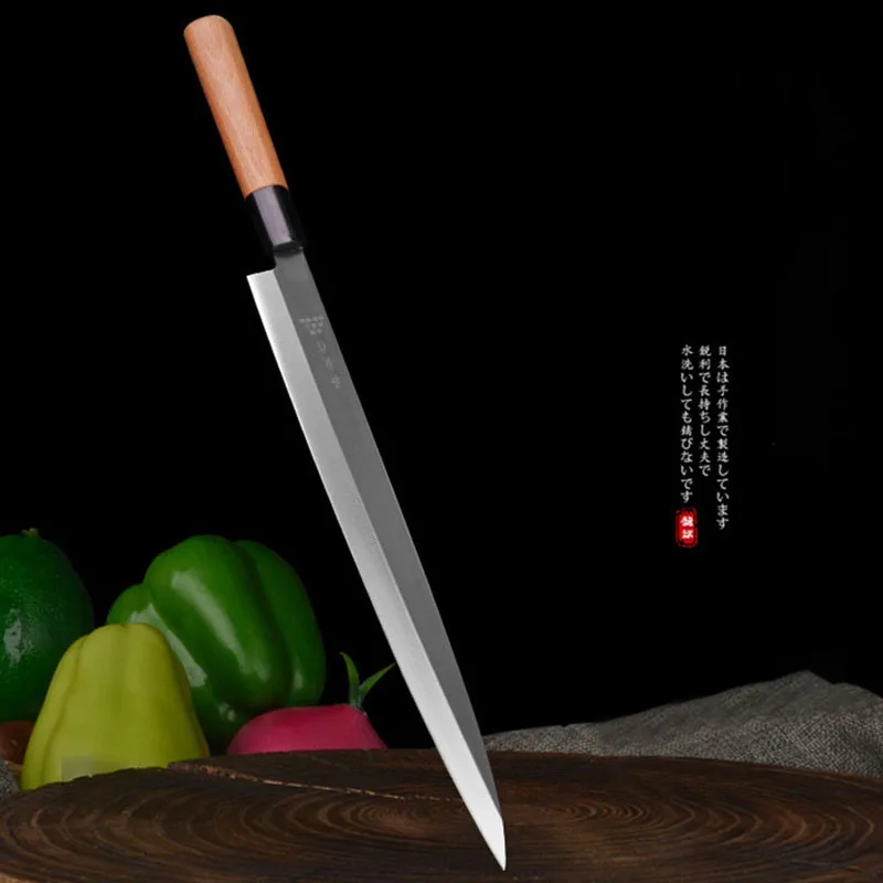 

9.5/11/12 Inch Sashimi Knife 6Cr16MoV Steel Very Sharp Slicing Fish Sushi Filleting Cleaver Ham Japanese Yanagiba Kitchen Knives