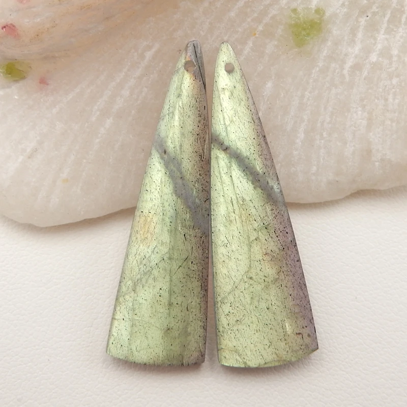 

Серьги-капельки из натурального Лабрадорита, камни для фотолампы 39x12x4 мм г