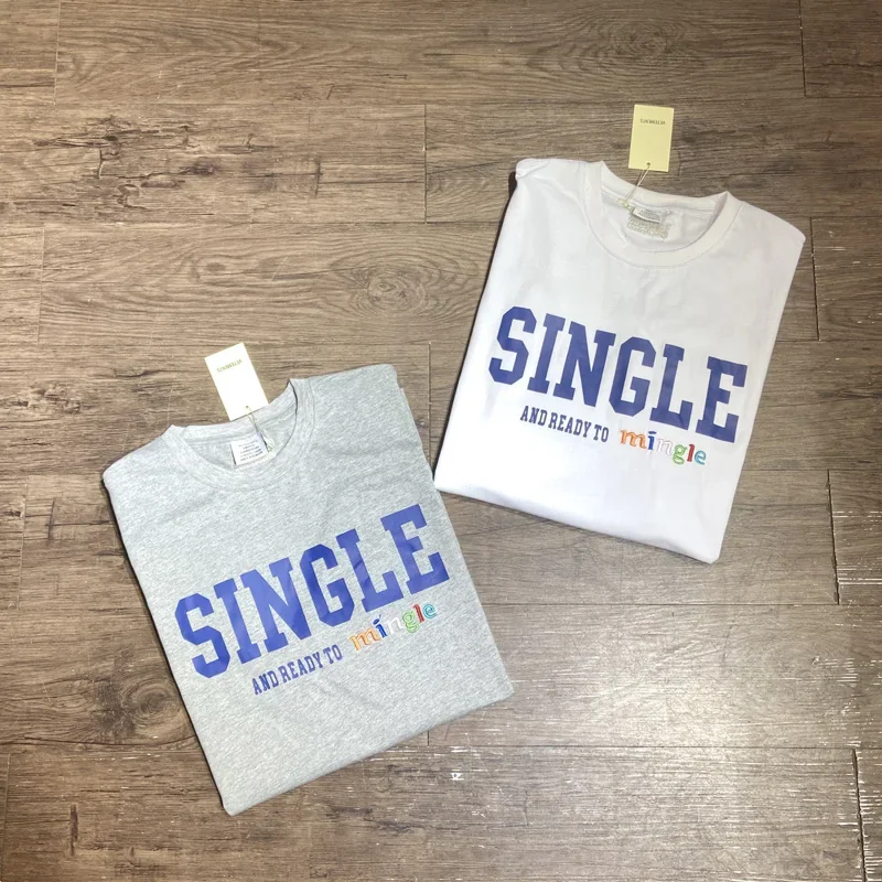 

VTM Casual T-Shirts Colorful Letter Embroidery 1:1 High Quality Oversized Pure Cotton Short Sleeves