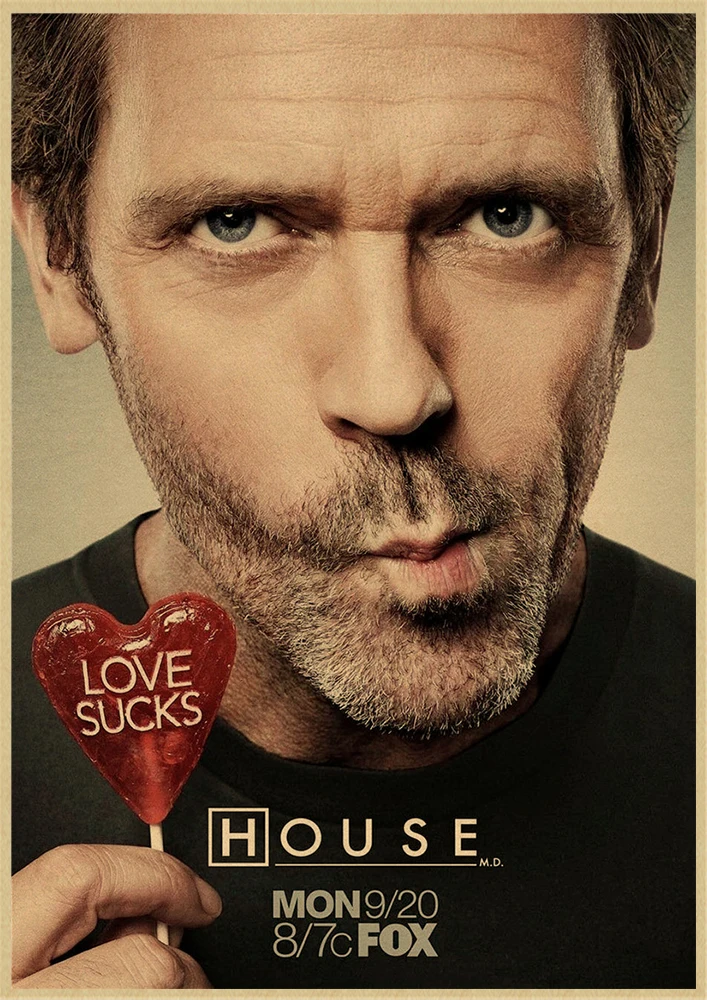 House M.D. Classic Movie Retro Kraft Paper Poster Bar Cafe Living Room Dining room Wall Decorative Paintings images - 6
