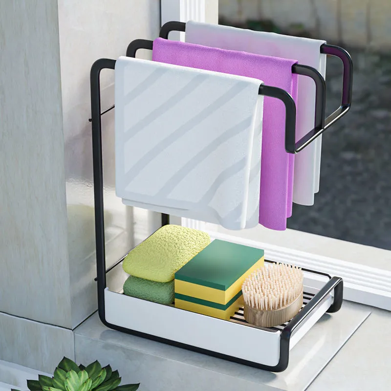 Rag Rack Kitchen Supplies Shelf Storage Dishcloth Rack Rack Storage Wall Towel Drain Rack