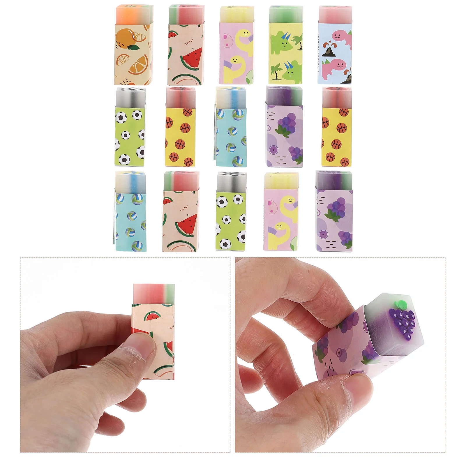 15Pcs Classroom Gifts Erasers For Kids Bulk Kids Erasers School Accessories for School Children Kindergarten