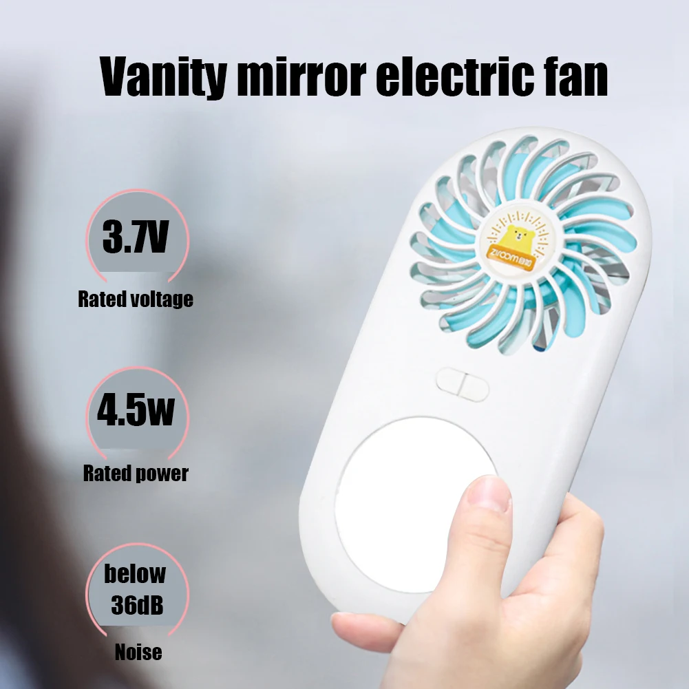 

Маленький портативный Usb-вентилятор, креативный летний портативный кулер с USB-зарядкой и подставкой для зеркала для макияжа, Ручной Карманн...