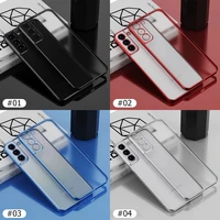 luxury square frosted phone case for samsung galaxy s22 ultra s21 plus s21fe electroplating soft silicone transparent dust cover