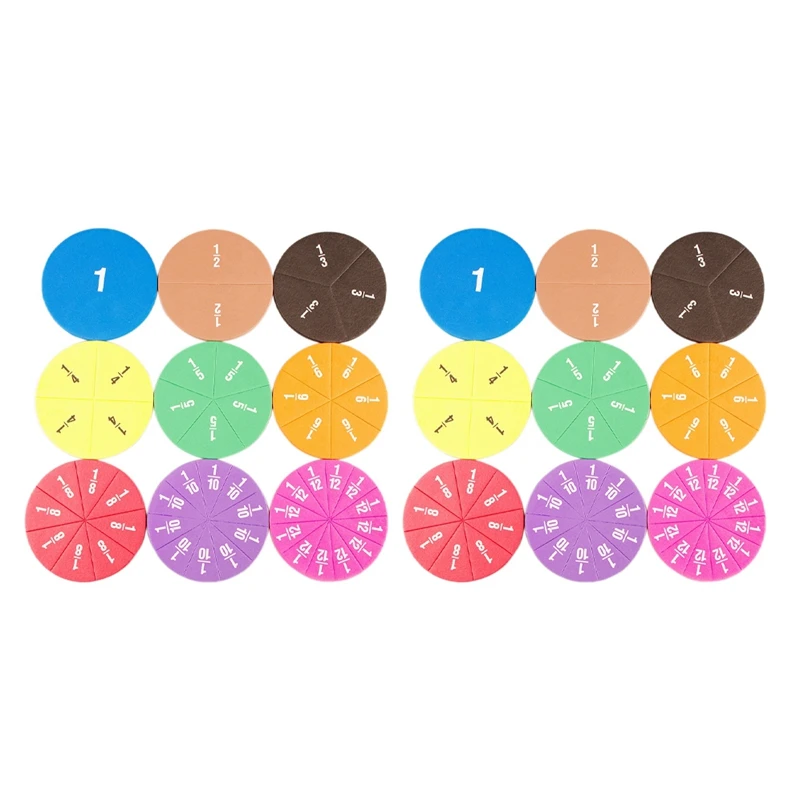

2X Circular Fractions Counting Kids Early Educational Math Toys Math Operation Learning Teaching Toys
