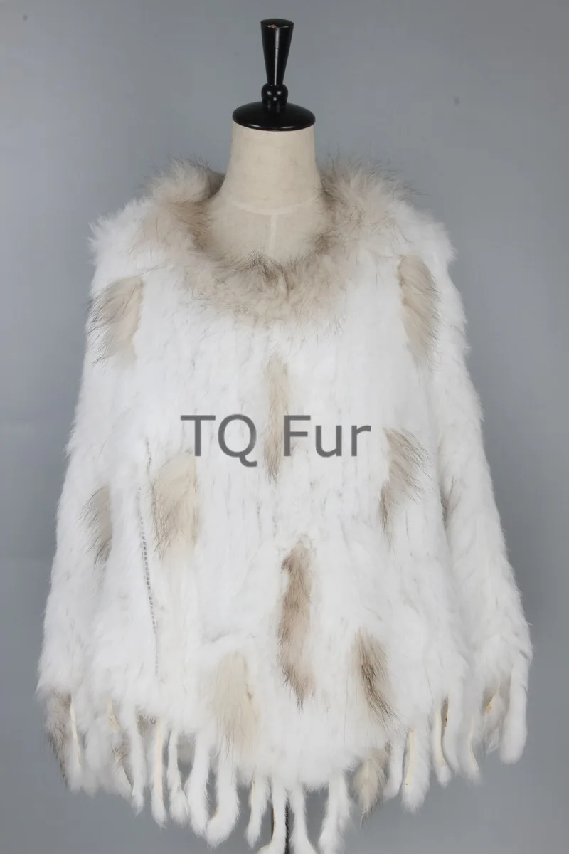 New Autumn Women Genuine Rabbit Fur Coat with Real Fox Collar Lady Casual Winter Jacket Trench Free Ship Faux Fur Coat