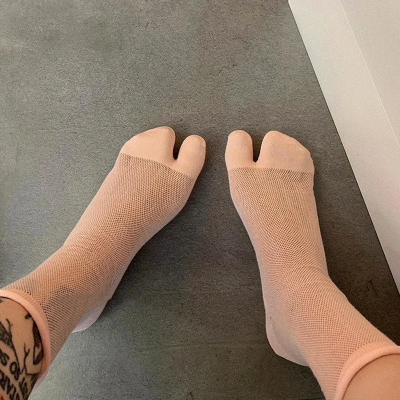 Японские летние волокнистые носки унисекс с двумя пальцами таби раздельным