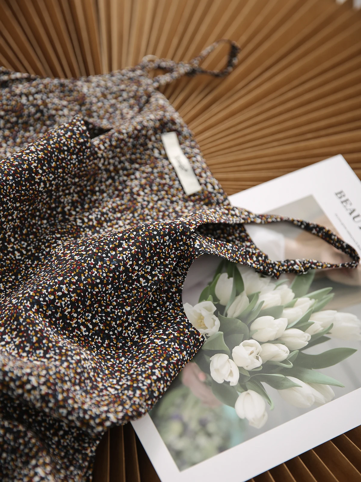 Xiaohan Pavilion Yan Pressure Qunfang Элегантное шелковое платье с маятниковым листом лотоса на