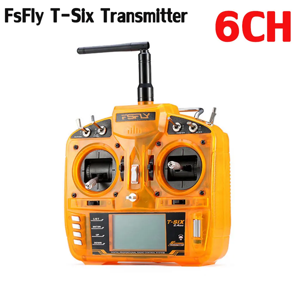 

FsFly T-Six 2.4GHz 6CH RC Radio Transmitter Compatible DSM2 DSMX for Helicopter Quadcopter Drone Remote Control