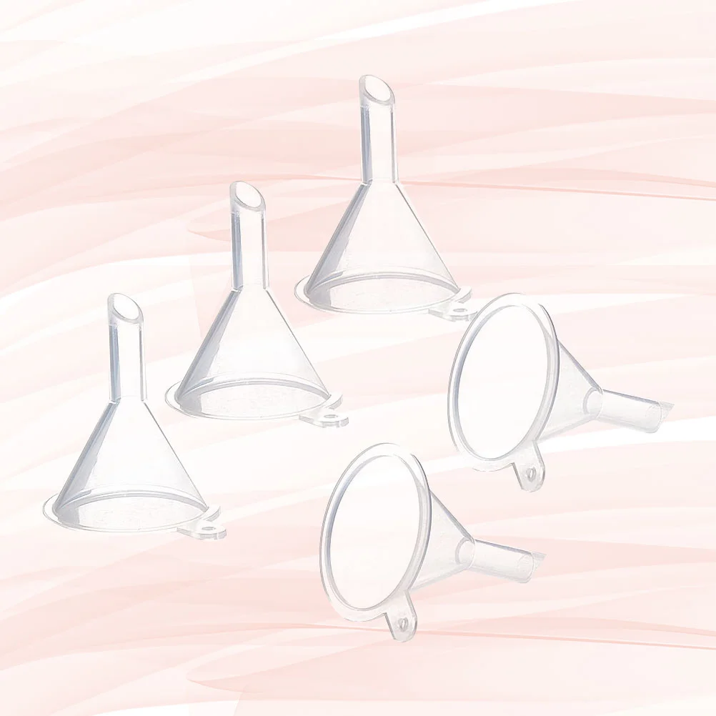 

5 Pcs Plastic Funnels Multi-purpose Transparent Separating Liquid Funnel Small Funnel Useful Funnels Home Kitchen Tool