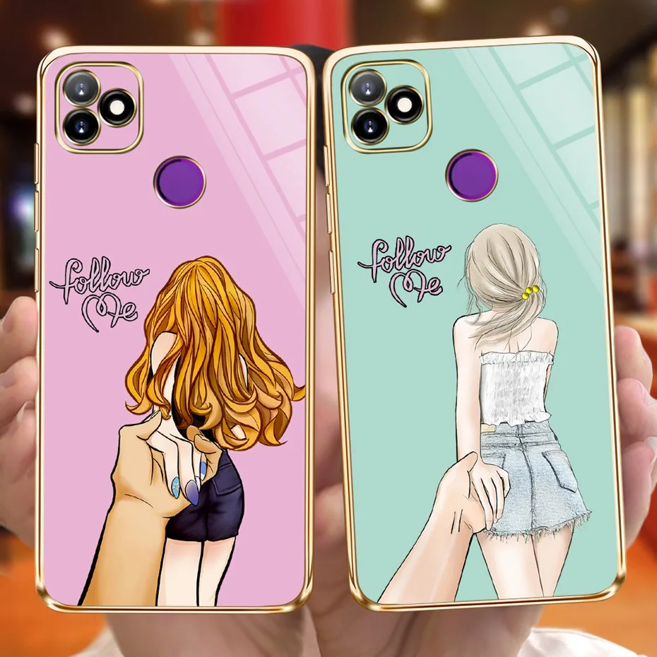 Ультратонкий Мягкий силиконовый чехол для Itel Vision 1 новый модный в стиле девушки с