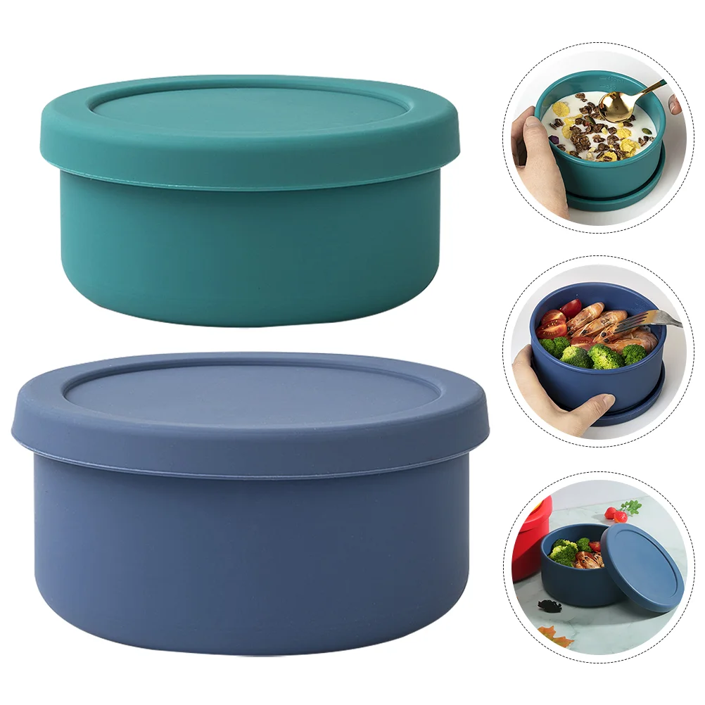 

Box Container Bento Containers Lunch Storagesilicone Salad Kids Portable Kitchen Sauce Fruitbowls Prep School Camping Bowl