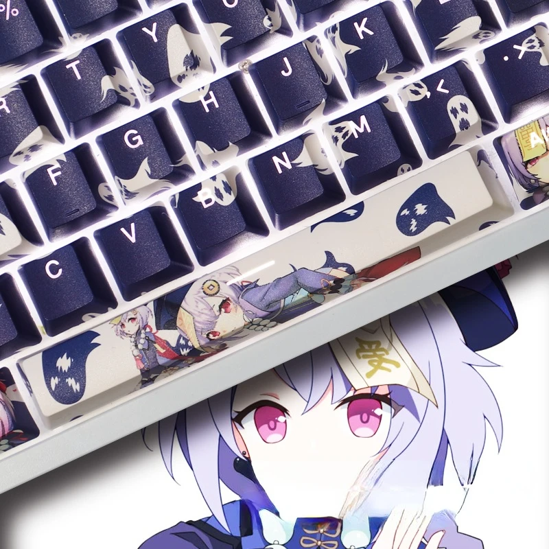 

Original God 77 OEM High Mechanical Keyboard Keycap Animation Engraving Transparent Five-sided PBT Sublimation Cherry 104 Keys