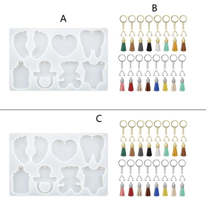 

Keychain Resin Mold Foot Silicone Mold for Resin Pendant Earrings Jewelry Making