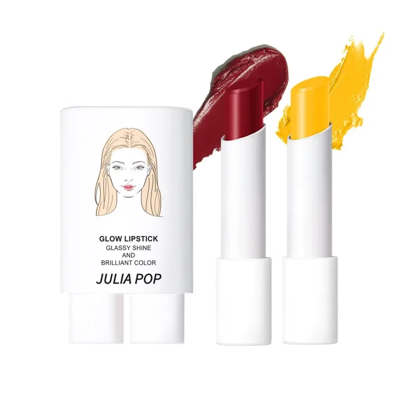 

Two-color Lipstick White Long-lasting Non-stick Moisturizing Layerable Yellow Makeup
