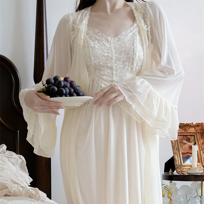 

Ночные рубашки, комплект ночной рубашки, ночная рубашка, 2 стиля, винтажная Женская одежда для сна, юбка, женский халат + подтяжки, кружевные э...