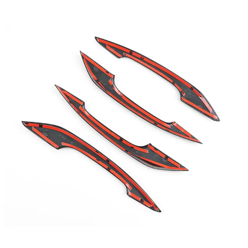 4 шт. ABS хром/углеродное волокно текстура автомобильный Стайлинг наружная дверная