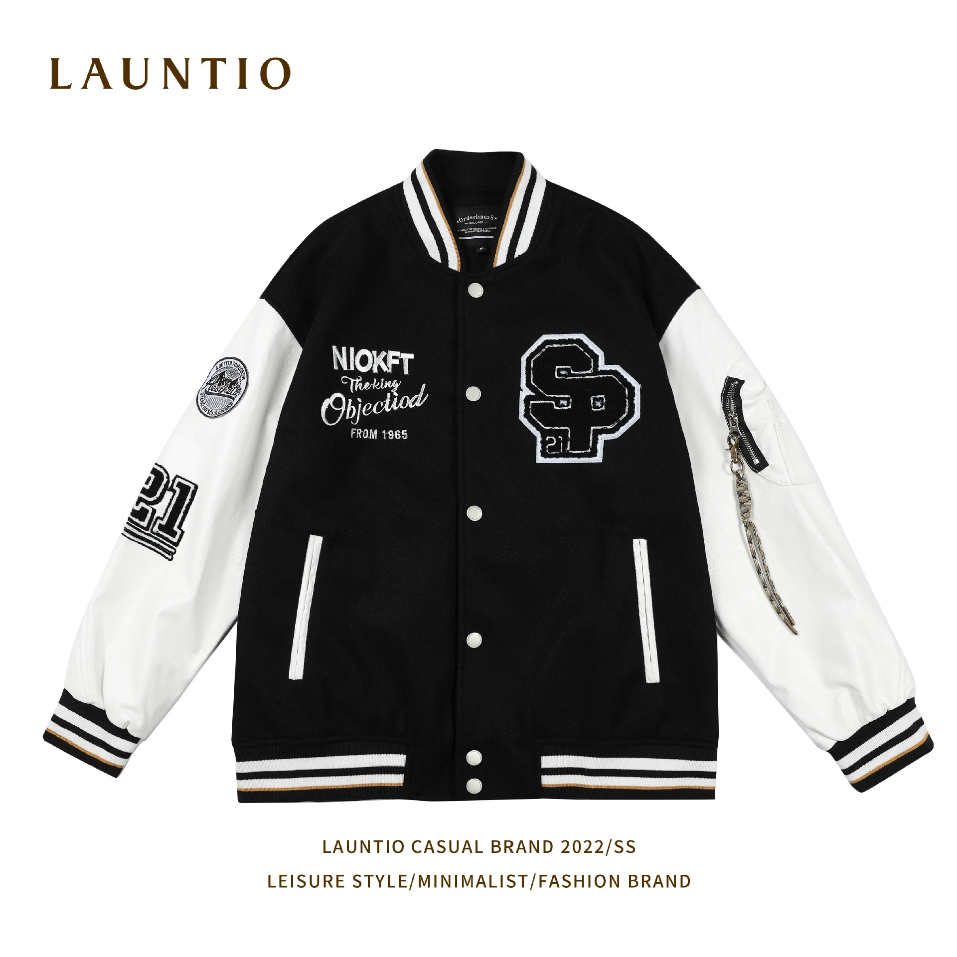 Уличная бейсбольная куртка Longzhi Mountain с воротником-стойкой и вышивкой осень 2022