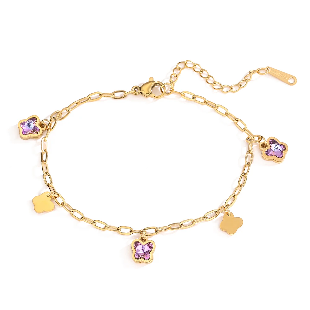 Браслеты NEWBUY из нержавеющей стали 316L золотого цвета с подвесками для женщин