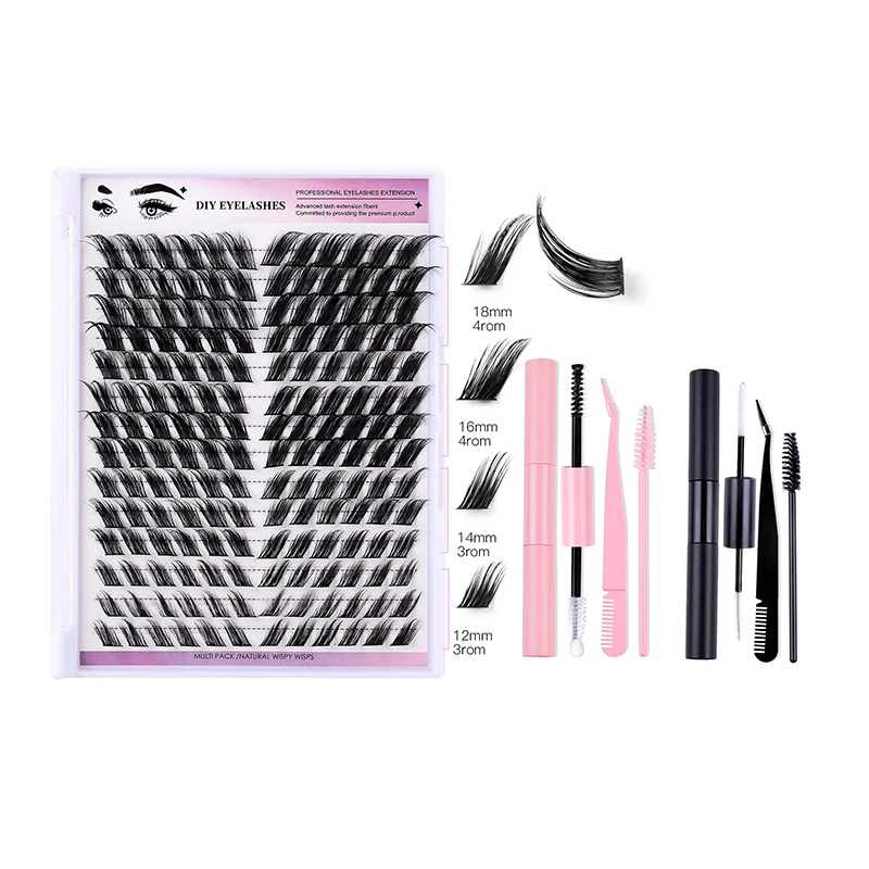 Набор для наращивания ресниц сделай сам 1680 шт. индивидуальные кластеры D Curl 12-18 мм