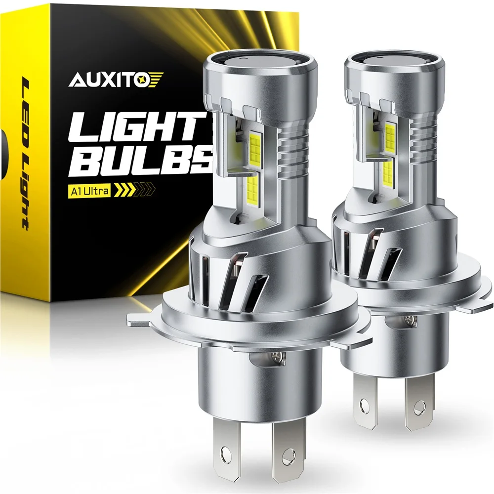 AUXITO 2 шт. 80 Вт H4 Светодиодная автомобильная фара высокой мощности Canbus без ошибок дальнего ближнего света с двойным турбовентилятором H4 12 В 6500 К 1:1 Размер светодиодной лампы