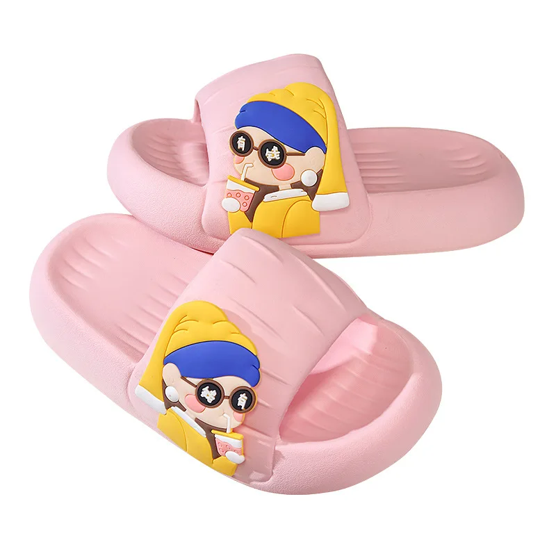 Comwarm Soft Thick Bottom Slippers Women Summer Indoor Cartoon Non-slip Slippers Men Home Bath Slides Outdoor Fashion Sandals