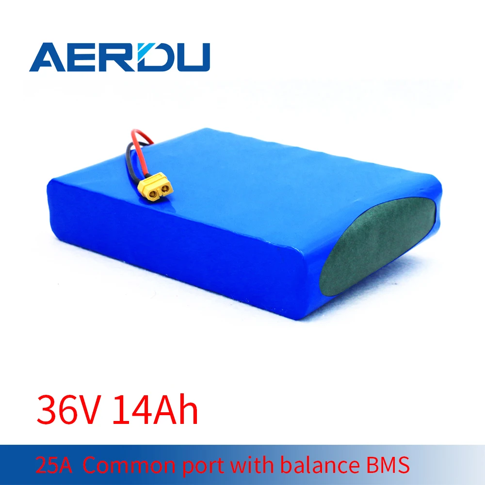 

Перезаряжаемый литий-ионный аккумулятор AERDU 36 в 14 Ач 10S4P 18650 Вт Встроенный Bms для балансировки автомобиля скейтборда электровелосипеда автом...