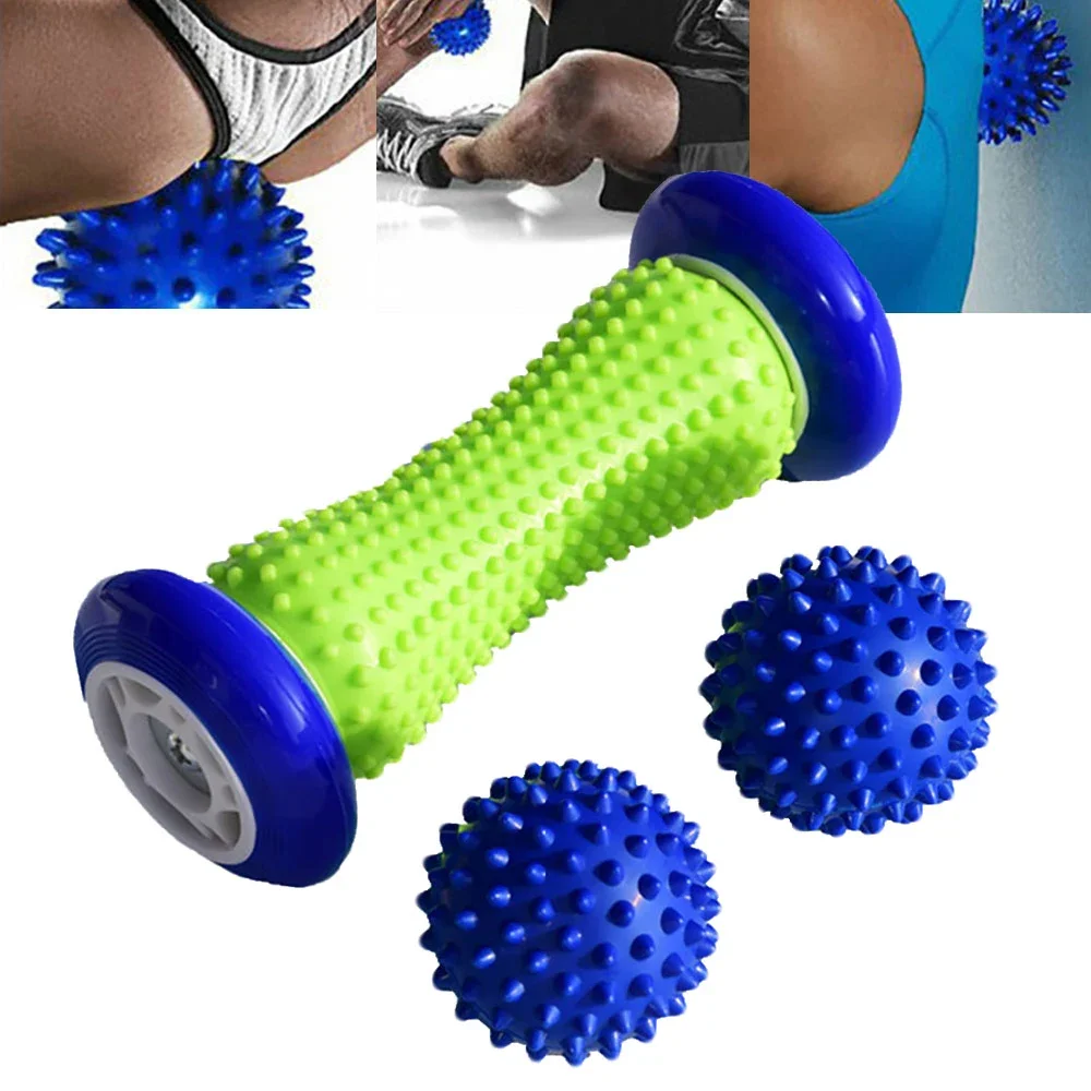 

3Pcs Spiky Foot Roller Massage Ball Body Relax Pain Relief Back Leg Massager Set