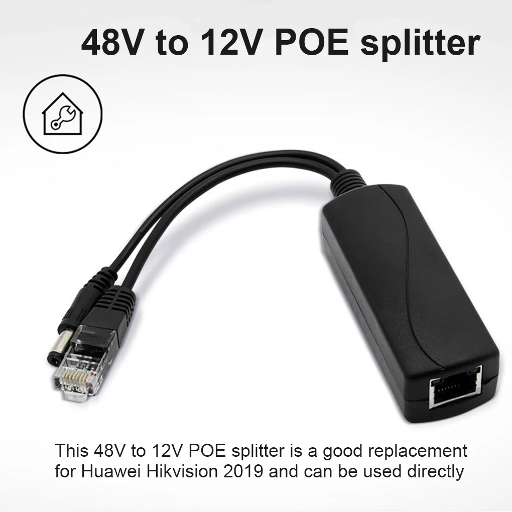 

48V To 12V POE Connectors Adapter Cable Splitter Injector for Hikvision 2019 New Power Supply for Huawei