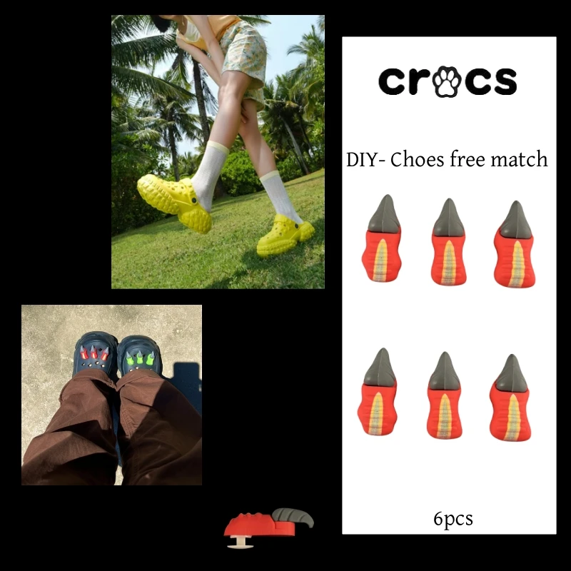 MINISO 6 шт. популярная обувь с пальцами динозавра подвески для сабо сандалии