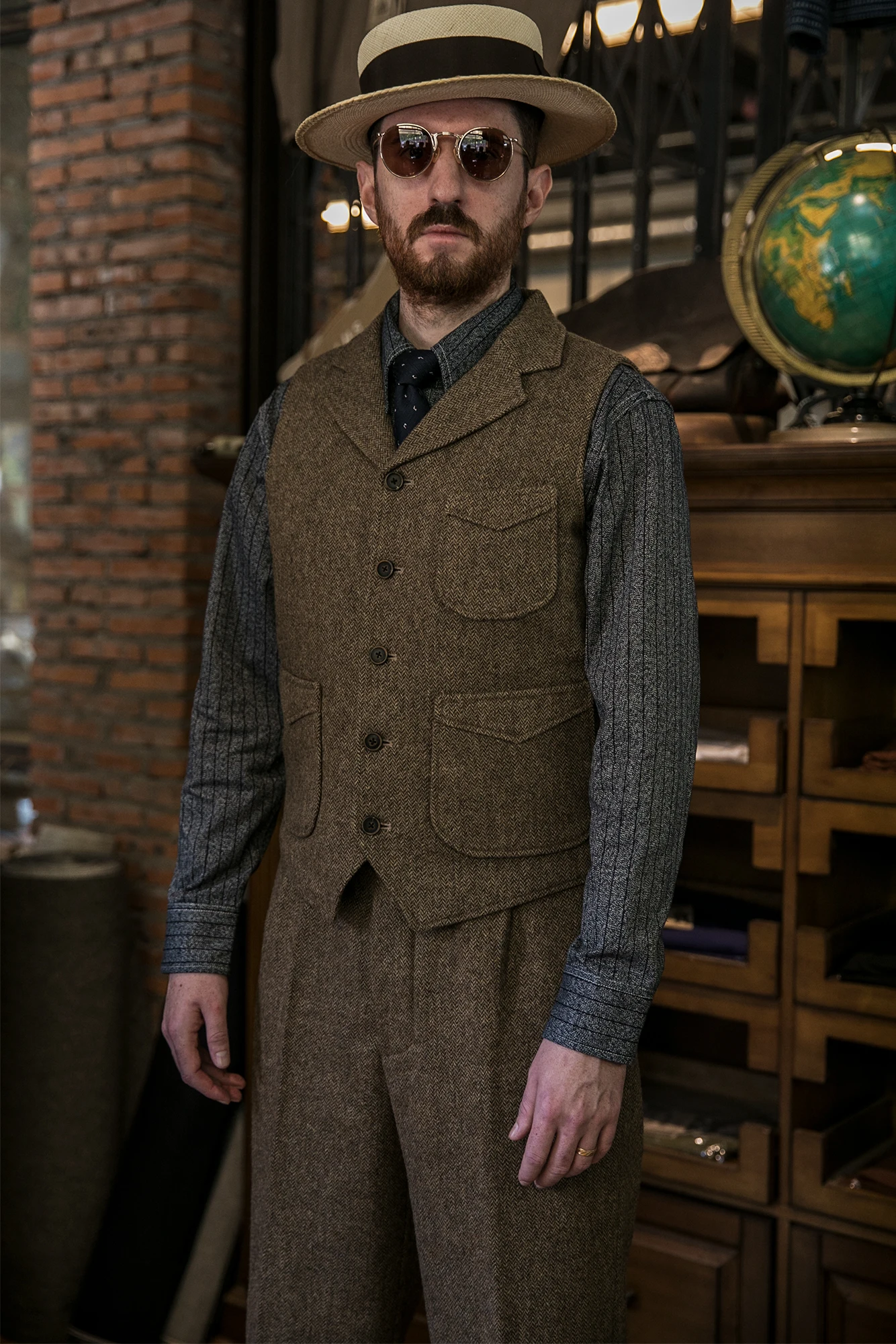 

Шерстяной Повседневный шерстяной жилет в елочку облегающий костюм жилет мужской ретро жилет в стиле стимпанк