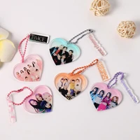 k pop boys aespa en twice sk acrylic fashion heart gradient chain keychain lover car backpack pendant pendant jewelry fan gifts