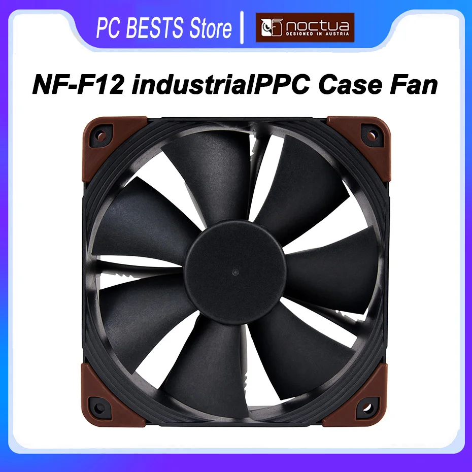 Фото Noctua NF-F12 industripc чехол вентилятор тихий 120 мм PWM 12 В/24 в 2000/3000 об/мин компьютер Высокая производительность ЦП Вентилятор охлаждения №1