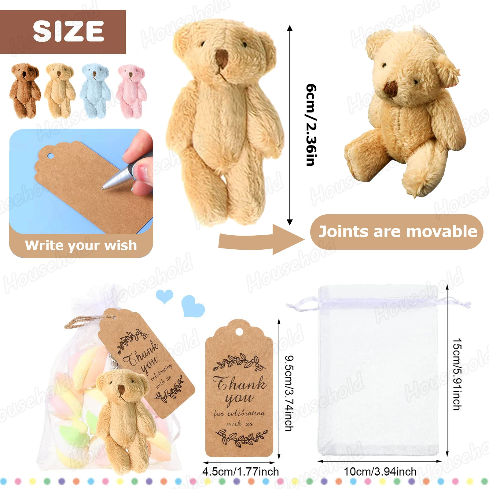 Мини-медвежонок 10-150 шт