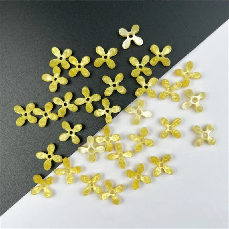 New Creative Acrylic Flower Beads Spacer 10MM Resin Acetic Acid Torus Connectors Diy Hair Jewelry Making Acessories Material