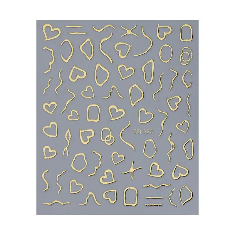 Новая наклейка для ногтей простая французская лазерная роза мед персик любовь