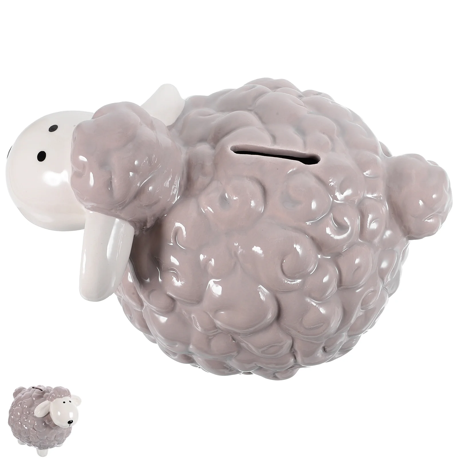 

Ceramic Cartoon Sheep Piggy Bank Desktop Sheep Shaped Coin Money Bank Adorable Saving Pot