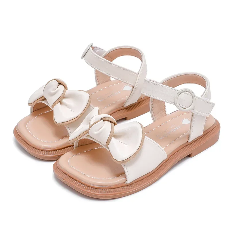 23-36 модная обувь принцессы с бантом для девочек сандалии модельных туфель