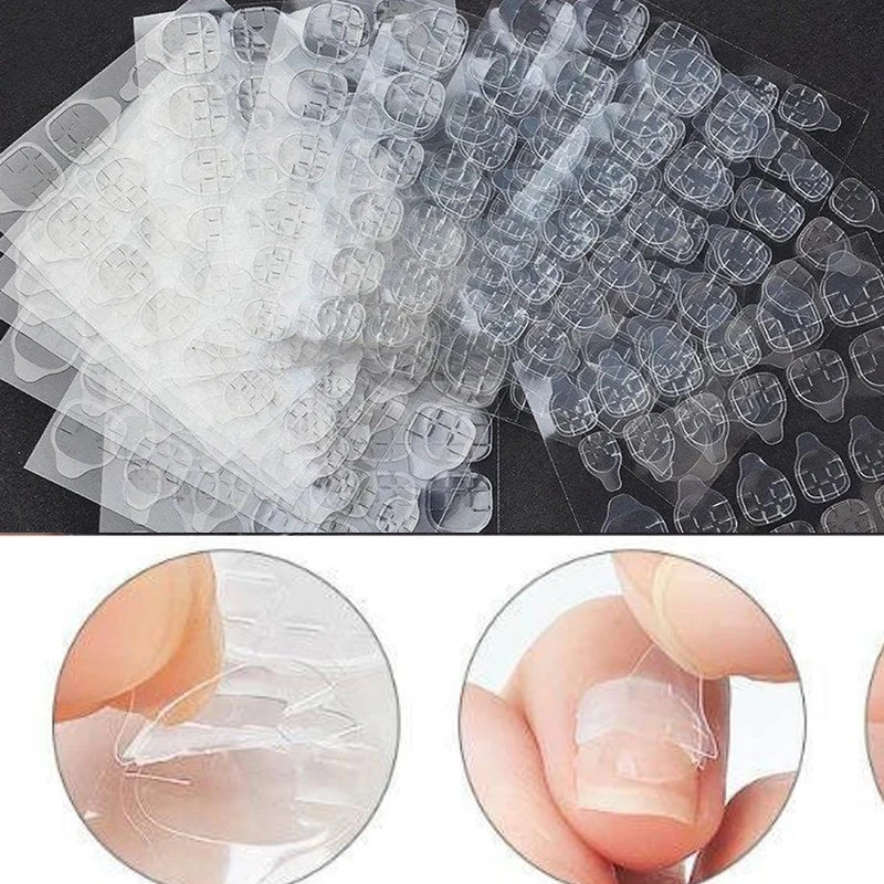 

10 Sheets-240pcs Sticker Clear Adhesive Nail Tabs Press on Nail Double Sided Stickers Adhesive for full cover False Nails